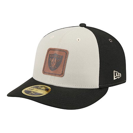 Boné New Era Quilted 5950 Las Vegas Raiders Preto e Bege