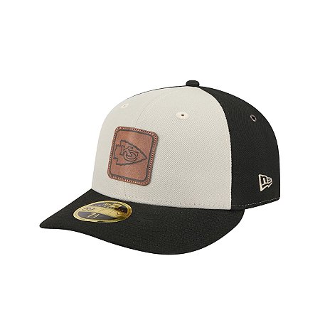 Boné New Era Quilted 5950 Kansas City Chiefs Preto e Bege