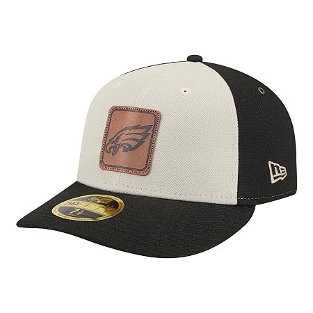 Boné New Era Quilted 5950 Philadelphia Eagles Preto e Bege