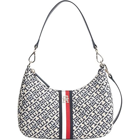 Bolsa Tommy Hilfiger Jacquard Bege e Marinho