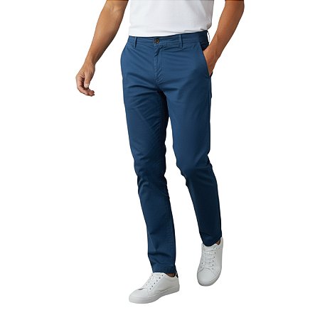 Calça Reserva Sarja Stretch Biarritz Masculino Azul