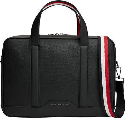 Bolsa Tommy Hilfiger Textured Computer Bag Preto Masculino