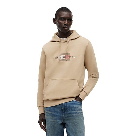 Moletom Tommy Hilfiger Brand Love Hoodie Caqui