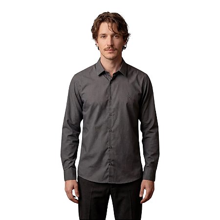 Camisa Social Reserva Manga Longa Prado Masculino Fuligem