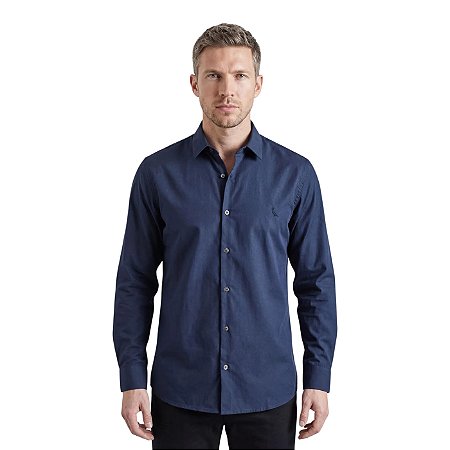 Camisa Social Reserva Manga Longa Prado Masculino Marinho