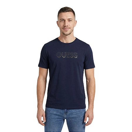 Camiseta Guess Logo Furta Masculino Marinho