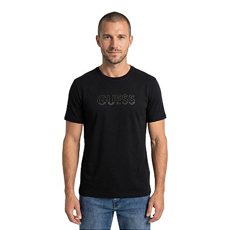 Camiseta Guess Logo Furta Masculino Preto