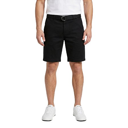 Bermuda Guess Sarja Com Cinto Masculino Preto