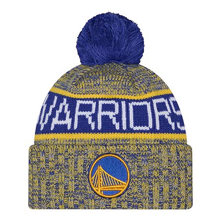 Gorro New Era Knit Golden State Warriors Amarelo e Azul