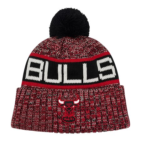 Gorro New Era Knit Chicago Bulls Preto e Vermelho