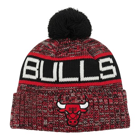 Gorro New Era Knit Chicago Bulls Vermelho e Preto