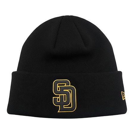 Gorro New Era Knit Chrome San Diego Padres Masculino Preto