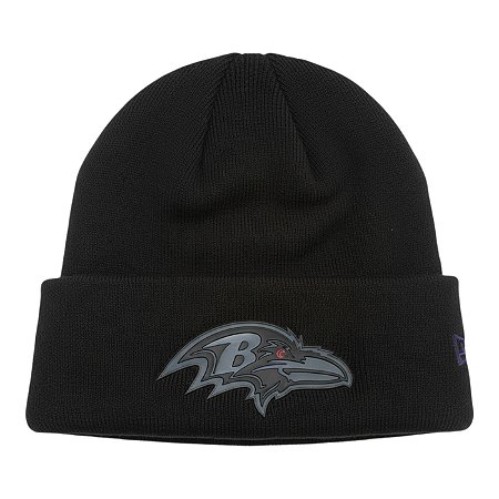 Gorro New Era Knit Chrome Baltimore Ravens Preto