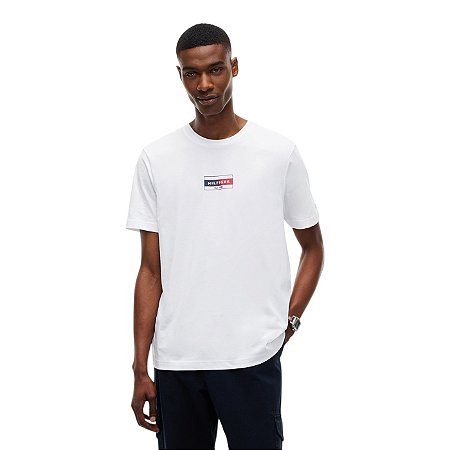 Camiseta Tommy Hilfiger Brand Love Small Flag Branco