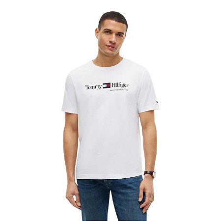 Camiseta Tommy Hilfiger Brand Love Rwb Graphic Branco