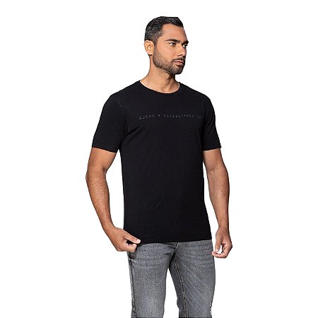 Camiseta Guess Established 1981 Masculino Preto