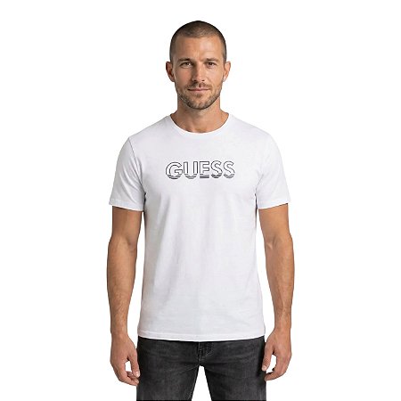 Camiseta Guess Logo Furta Masculino Branco