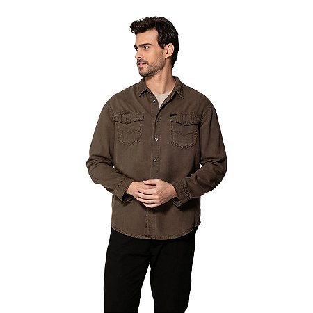 Camisa Guess Sarja Estonada Masculino Marrom