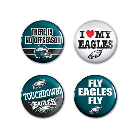 4 Bottons Pins Philadelphia Eagles NFL