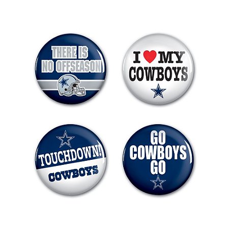 4 Bottons Pins Dallas Cowboys NFL