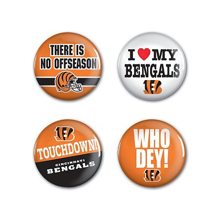 4 Bottons Pins Cincinnati Bengals NFL