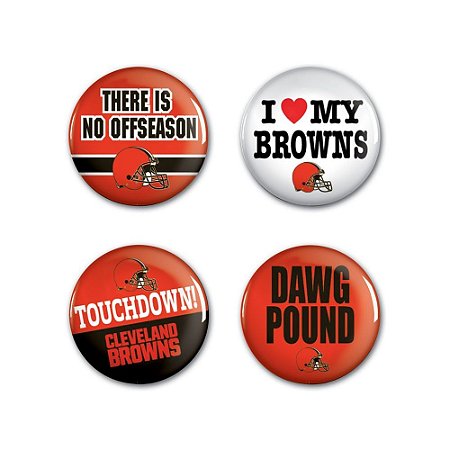 4 Bottons Pins Cleveland Browns NFL