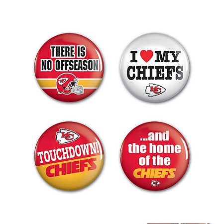 4 Bottons Pins Kansas City Chiefs NFL