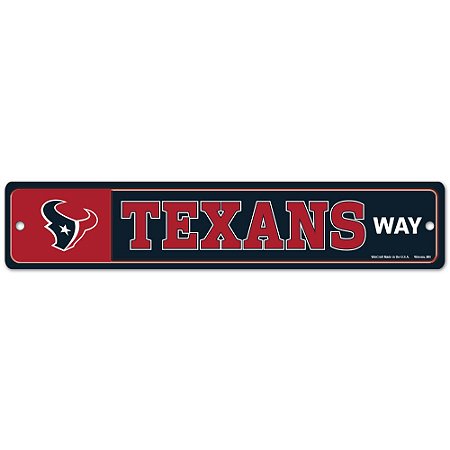 Placa Street Zone Decoração 48cm Houston Texans