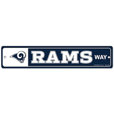 Placa Street Zone Decoração 48cm Los Angeles Rams