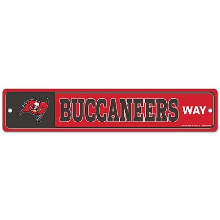 Placa Street Zone Decoração 48cm Tampa Bay Buccaneers