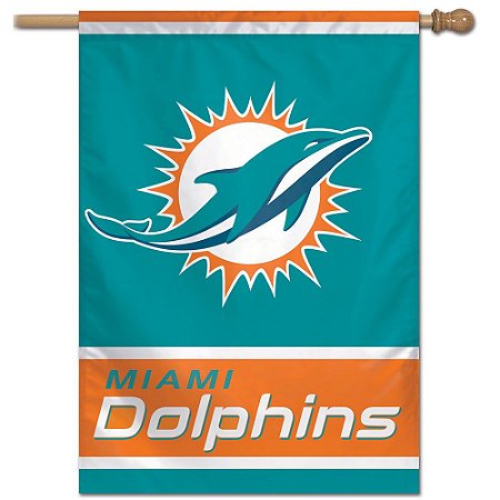 Bandeira Vertical 70x100 Logo Team Miami Dolphins
