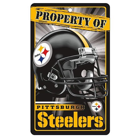 Placa Decorativa 18x30cm Pittsburgh Steelers NFL