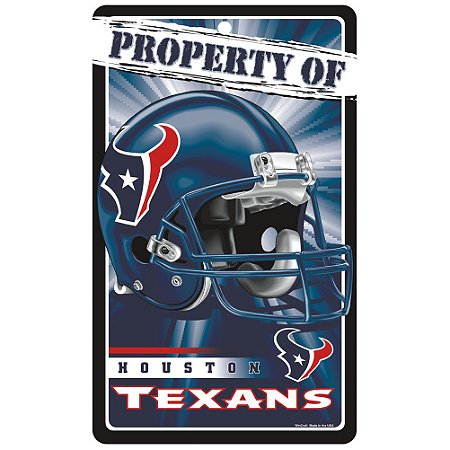 Placa Decorativa 18x30cm Houston Texans NFL