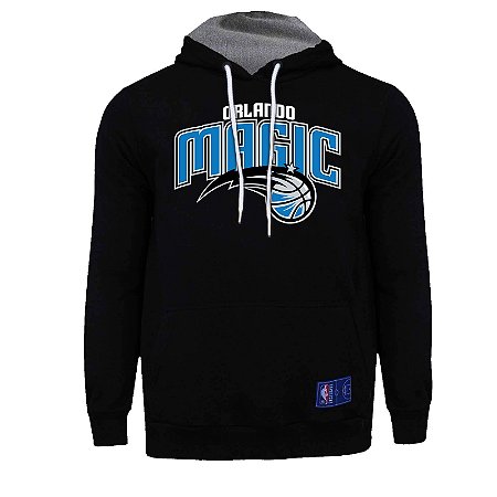 Casaco Moletom Orlando Magic Canguru Logo Preto - NBA