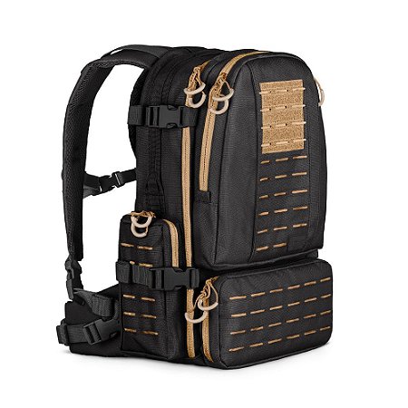 Mochila Tática Invictus Ranger 28L Preto e Coyote