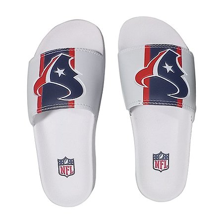 Chinelo Slide NFL Houston Texans Branco e Azul