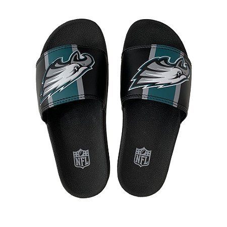 Chinelo Slide NFL Philadelphia Eagles Preto e Verde