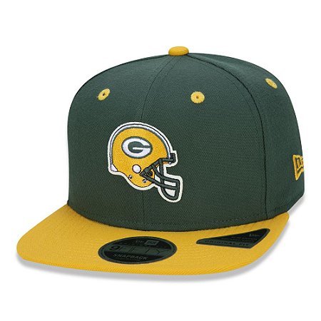 Boné New Era Green Bay Packers 950 Cor Helmet Verde Aba Reta