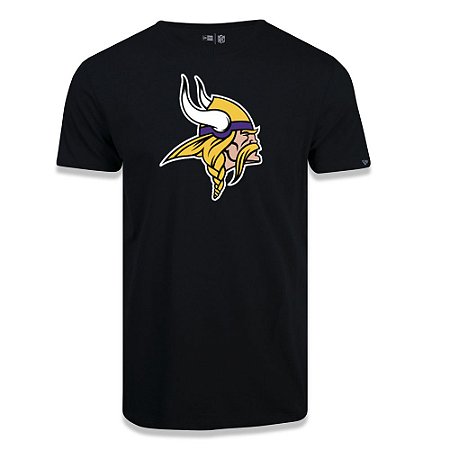 Camiseta New Era Minnesota Vikings Logo Time NFL Preto