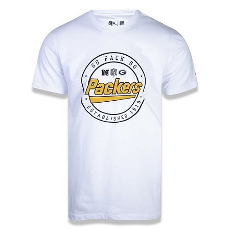 Camiseta New Era Green Bay Packers Core Seal NFL Branco