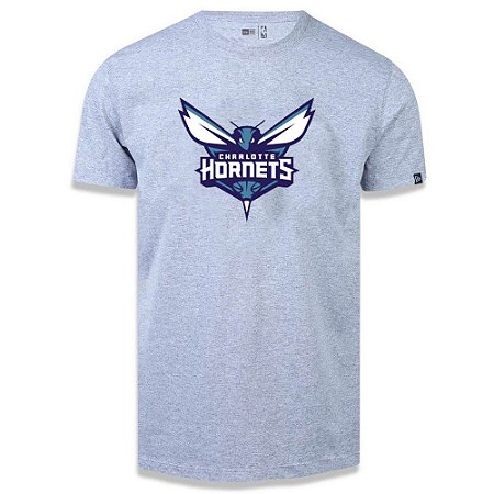 Camiseta New Era Charlotte Hornets Basic Logo NBA Cinza