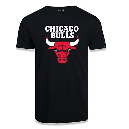 Camiseta New Era Chicago Bulls Basic Logo NBA Preto