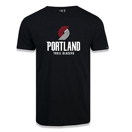 Camiseta New Era Portland Trail Blazers Basic Logo NBA Preto