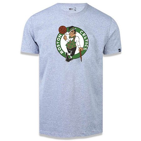 Camiseta New Era Boston Celtics Basic Logo NBA Cinza Mescla