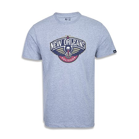 Camiseta New Era New Orleans Pelicans Basic Logo NBA Cinza