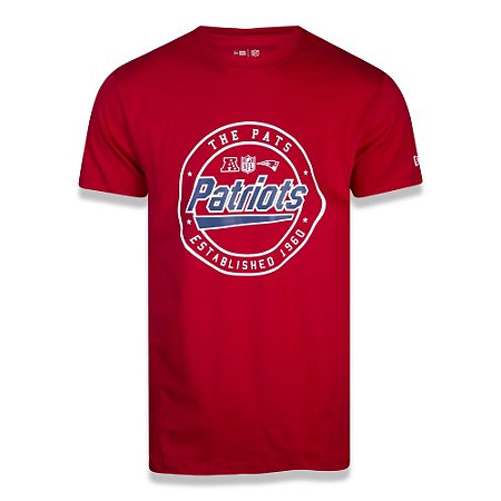 Camiseta New Era New England Patriots Team Seal NFL Vermelho