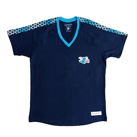 Camiseta M&N Charlotte Hornets Colmeia NBA Preto/Azul