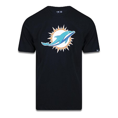 Camiseta New Era Miami Dolphins Logo Time NFL Preto