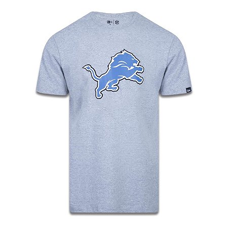 Camiseta New Era Detroit Lions Logo Time NFL Cinza Mescla