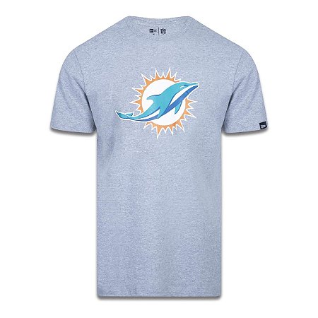 Camiseta New Era Miami Dolphins Logo Time NFL Cinza